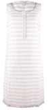 Southern Tide Women's Corrine Fringe Hem Sleeveless Shift Dress Purple Sky