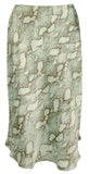 Ralph Lauren Women's Satin Snakeskin Print A-line Skirt 8 Turquoise Multi