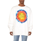 POLO RALPH LAUREN Men's Logo Tie-Dye-Print Long Sleeve Fleece Sweatshirt Wht X-Large
