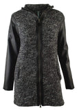 Ralph Lauren Women's Faux Leather Trim Sweater Cardigan Jacket