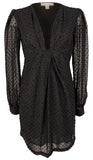 Michael Kors Women's Swiss Dot Printed Long Sleeve Sheer Dress 4