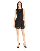 Armani Exchange Women's Faux Leather Fit and Flare Dress