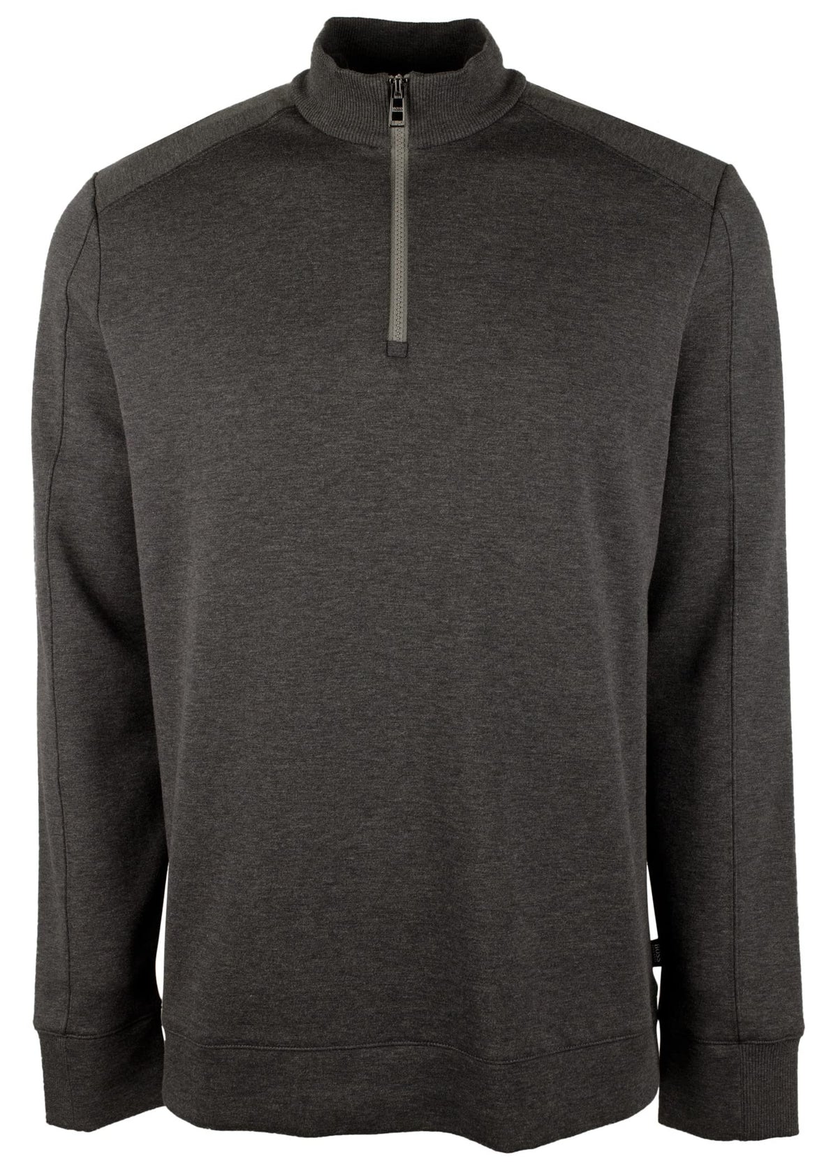 Hugo Boss Men's Sidney Jersey Quarter Zip Long Sleeve Pullover Small Open Gray