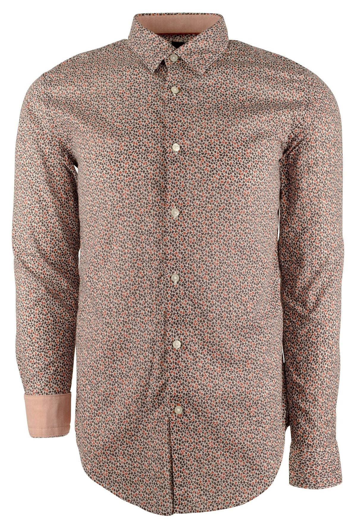 Hugo Boss Men's Big & Tall Ronni Long Sleeve Button Down Shirt Open Orange