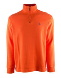 Polo Ralph Lauren Men's French Rib Quarter Zip Pullover Sweatshirt Large Orange