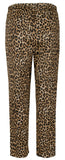 Michael Kors Women's Cheetah Print Stretch Twill Slim Leg Slit Hem Pants 2 Dark Camel