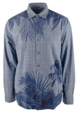 Tommy Bahama Men's Indigo Breeze Long Sleeve Camp Shirt Bengal Blue Medium