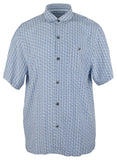 Tommy Bahama Men's Marciano Tiles Short Sleeve Camp Shirt Island Navy Small