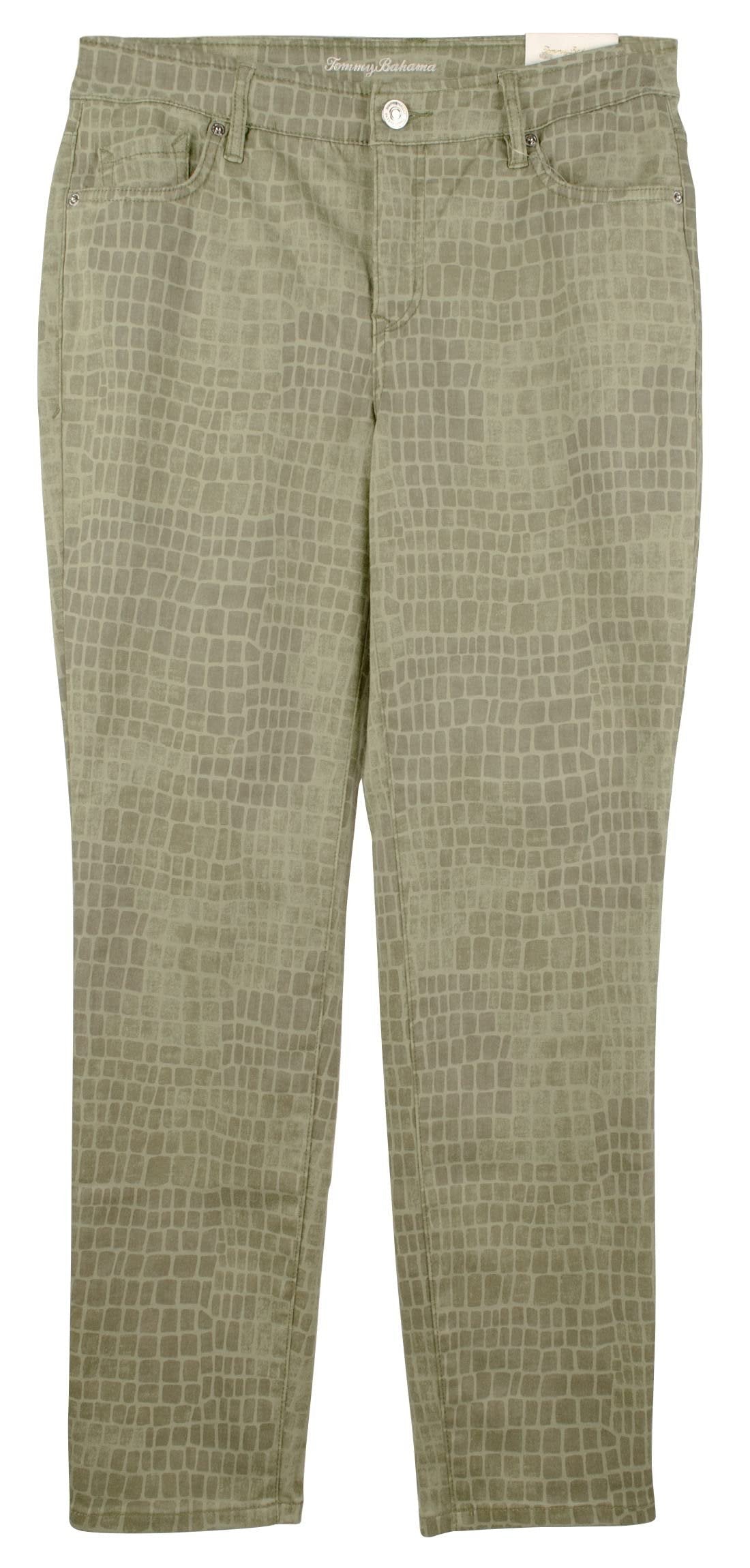 Tommy Bahama Women's Crocotiles High Rise Ankle Jeans Pants Leaf 8