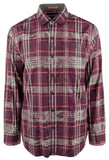 Tommy Bahama Men's Holiday Hula Plaid Shirt Rum Berry XL