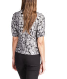 Michael Kors Foil Paisley Wrap Top Bone XS