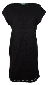 Lauren Ralph Lauren Petite Vasendra Embroidered Tulle Dress-BLACK-Petite Small