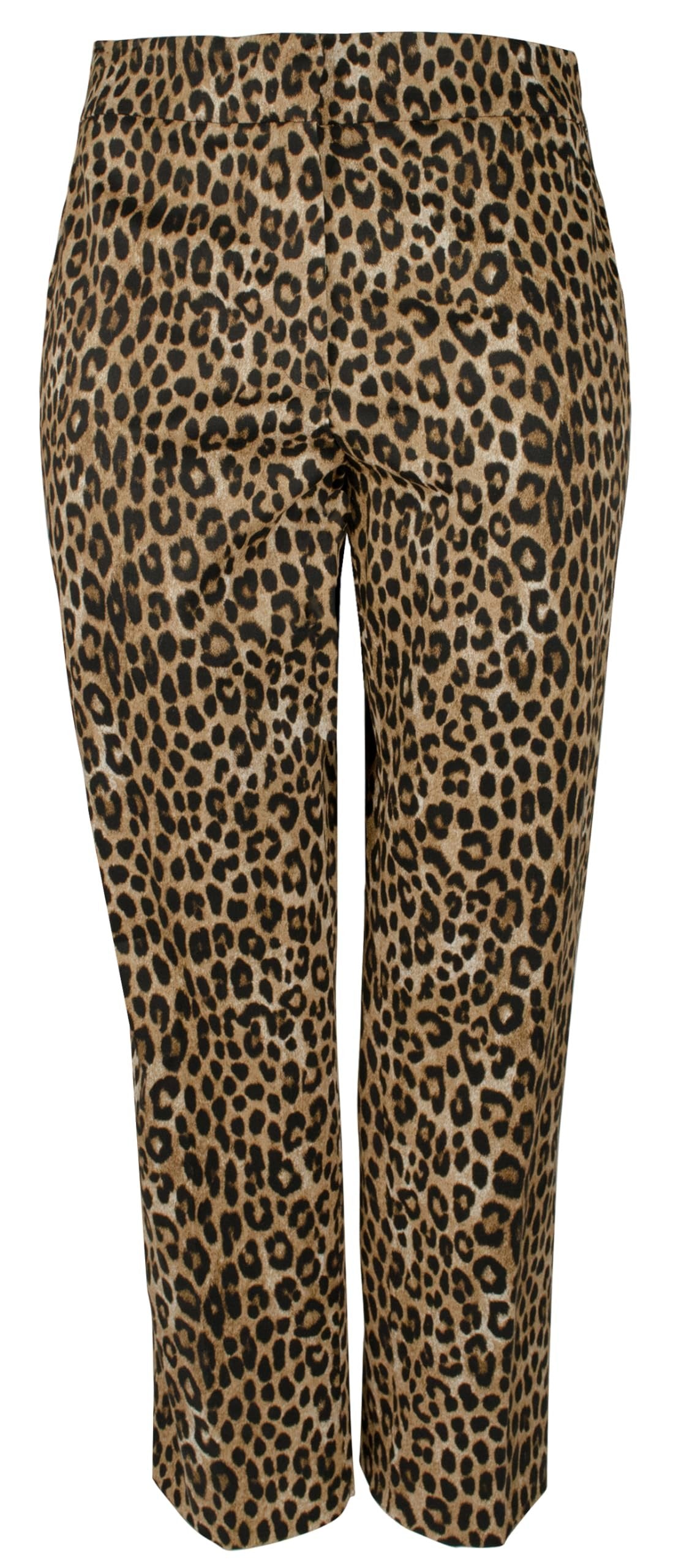 Michael Kors Women's Plus Size Cheetah Print Stretch Twill Pants 24W Dark Camel