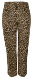 Michael Kors Women's Plus Size Cheetah Print Stretch Twill Pants 24W Dark Camel