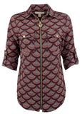Michael Kors Women's Printed Utility Top C XS