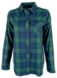 Southern Tide Women's Emery Plaid Long Sleeve Shirt Blue Night