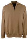 POLO RALPH LAUREN Men's Big & Tall Mesh Knit Cotton Quarter Zip Sweater Brwn 3XB Brown