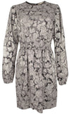 Michael Kors Women's Plus Size Foil Paisley Long Sleeve Flounce Dress