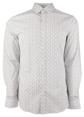 Michael Kors Men's Cotton Blend Slim Fit Long Sleeve Shirt Wht XL Michael Kors Men's Cotton Blend Slim Fit Long Sleeve Shirt Wht XL