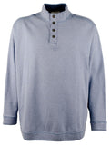 Tommy Bahama Men's Big & Tall Flipfield Snap Mock Reversible Pullover Sweatshirt RHthr 3XLT