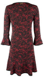 Michael Kors Women's Lace Print Bell Sleeve Dress