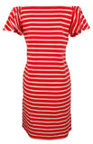 Lauren Ralph Lauren Women's Off Shoulder Striped Dress Red Large