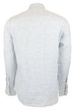 Michael Kors Men's Slim Fit Linen Long Sleeve Shirts Cbry Medium Chambray