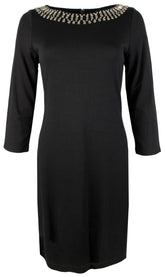 Tommy Bahama Women's Darcy Beaded 3/4-Sleeve Dress Small Black