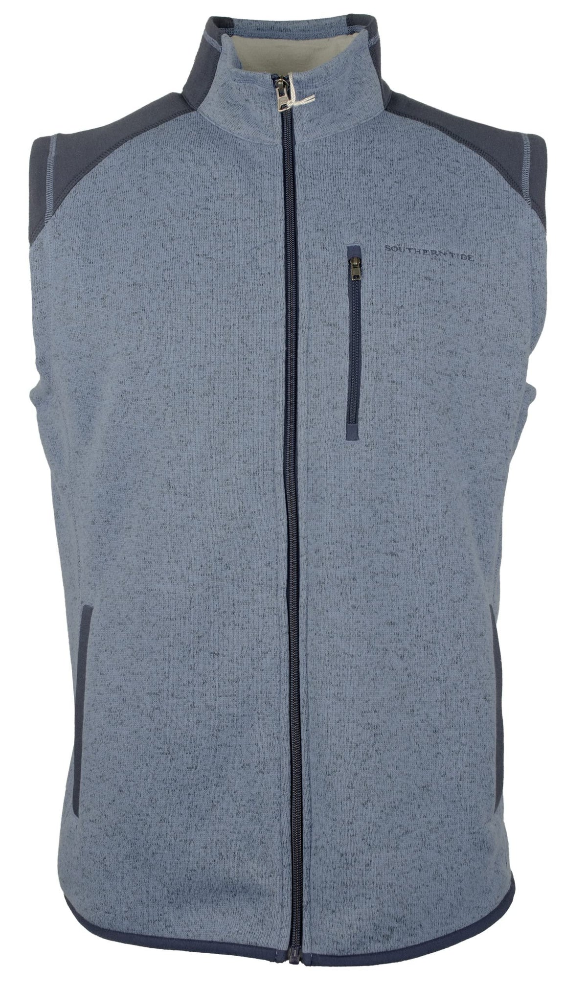 Southern Tide Men's Full-Zip Active Leadline Vest Navy Blue Large