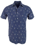 Ralph Lauren Men's Shark Print Oxford Short Sleeve Shirt B S