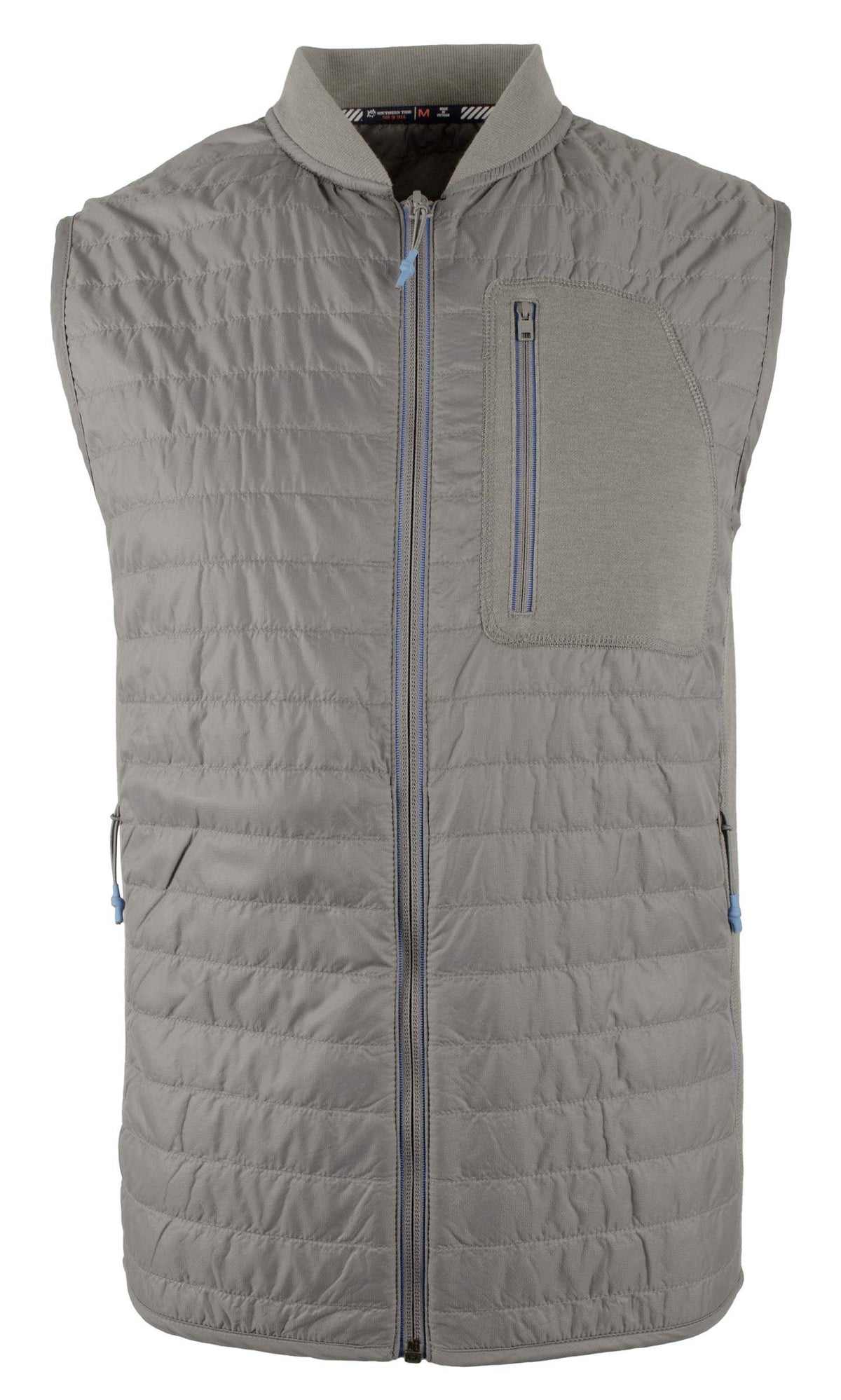 Southern Tide Men's Forrest Creek Quilted Bomber Vest Smoked Pearl Medium