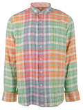 Tommy Bahama Men's Barbados Breeze Vibrant Long Sleeve Button Down Shirt Peach Melt Small