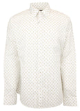 Michael Kors Men's Paisley Print Slim Fit Long Sleeve Shirt Hsk XX-Large