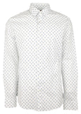 Michael Kors Men's Paisley Print Slim Fit Long Sleeve Shirt RBL X-Large