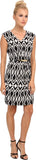 by ASL Women's Belted Geo Print Jersey Sheath Dress-BW-8 Black-White