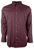 Men's Intercoastal Stretch Glenbrook Plaid Sport Shirt DR S Dark Red