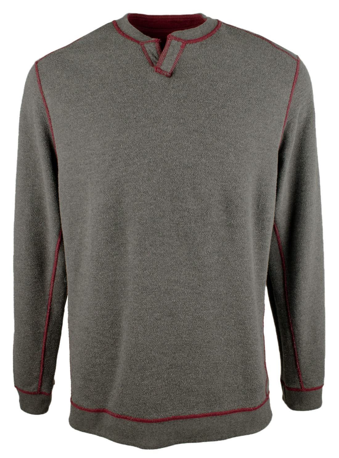 Tommy Bahama Men's Flipshore Abaco Reversible Sweatshirt Black Cherry Heather 3XB