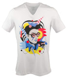 Exchange Men's Short Sleeve Slim V-Neck Street Art Tee-W-M