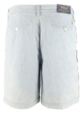 Ralph Lauren Polo Men's 9.25" Classic-Fit Chambray Flat Front Shorts, Chambray W/Stripe (36)