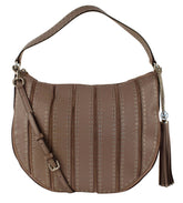 Bolso hobo convertible Brooklyn grande con ojales de MICHAEL Michael Kors, color ceniza