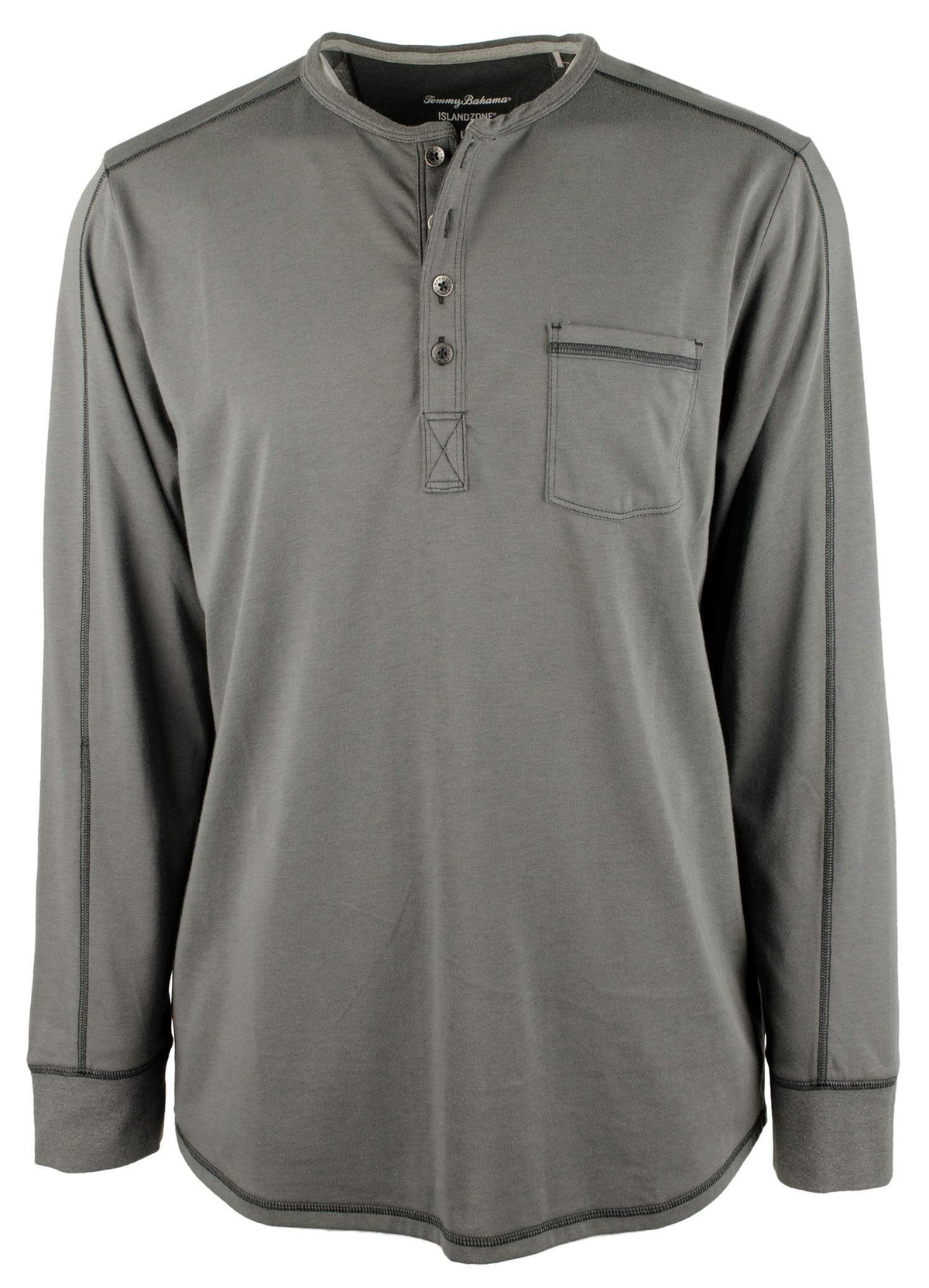 Tommy Bahama Men's San Jacinto IslandZone Henley Pullover Shirt Black Medium