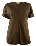 Michael Kors Women's Short Sleeve V-Neck Top Blouse-D-S