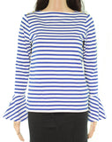 Women's Top Petite Striped Bell Sleeve PXS