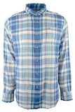 Men's Trim Fit Plaid Button Down Shirt-DB-S Dutch Blue
