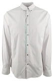 Michael Kors Striped Slim Fit Stretch Long Sleeve Shirts Merlot XXL