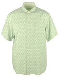 Tommy Bahama Palms Away Geo Camisa de manga corta para hombre, verde hierba, talla pequeña