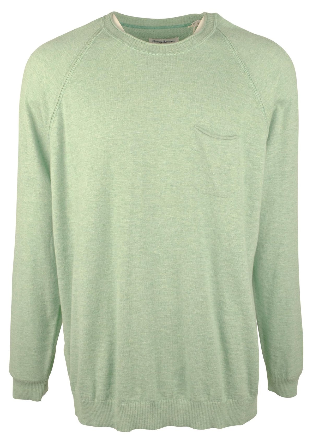 Tommy Bahama Men's Sea Mist Pocket Long Sleeve Pullover Sweater Green 2XL