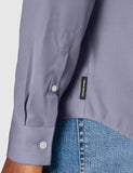 Men's Slim Fit Long Sleeves Shirt-BLU-Small