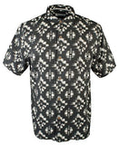 Tommy Bahama Men's Mazatlan Geo IslandZone Technology Camp Shirt BLK Small