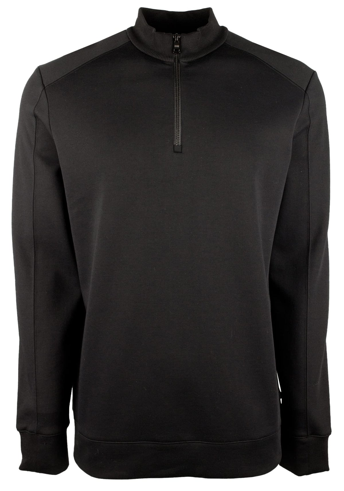 Hugo Boss Men's Big & Tall Sidney Jersey Quarter Zip Long Sleeve Pullover 2XL Black